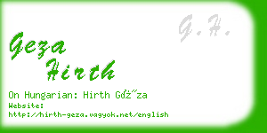 geza hirth business card